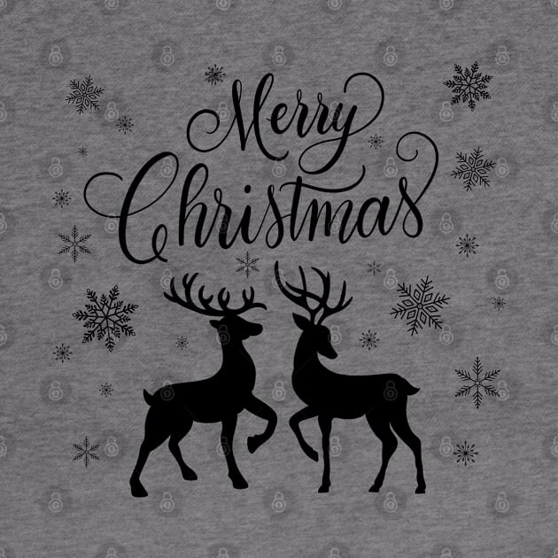 Merry Christmas with deers by CalliLetters